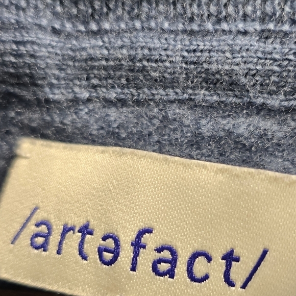 Artefact Sweater Womens Small Blue Merino Wool Half Zip Pullover Bering Sea - Picture 3 of 11